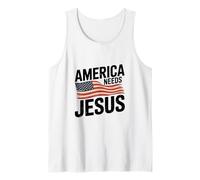 America Needs Jesus Patriotic Christians Design Tank Top