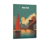 AMERICA New York Vintage Travel Posters Picture Print Canvas Wall Paint Arts Decor Modern Home Artworks Idea 24x36inch(60x90cm)