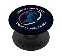 America Party 2025 Liberty Logic Launch Bell Political PopSockets Adhesive PopGrip