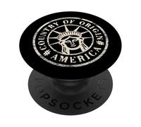 America Passport Stamp s Patriotic Traveller PopSockets Adhesive PopGrip
