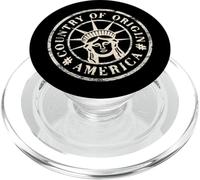 America Passport Stamp s Patriotic Traveller PopSockets PopGrip for MagSafe