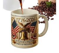 America Patriotic 250th Drinking Accessory | 1776-2026 Ceramic Coffee with State Flag, for History Enthusiasts, Dad, Mother, Grandparents