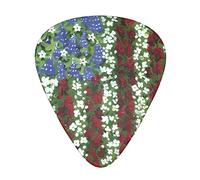 America Patriotic Flower Guitar Plectrums 12 Pieces Set =>> Comfortable In The Hand With Smooth Edges Three Thicknesses To Match
