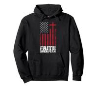 America Pride Faith Over Fear USA Flag Prayer Pullover Hoodie