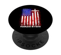 America Pride US Flag Faith Over Fear Prayer PopSockets Adhesive PopGrip