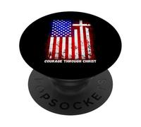 America Pride US Flag Faith Over Fear Prayer PopSockets Adhesive PopGrip