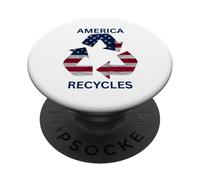 America Recycles Earth Friendly Cute Character Design PopSockets Adhesive PopGrip