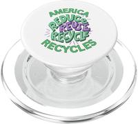 America Recycles Earth Friendly Cute Character Design PopSockets PopGrip for MagSafe