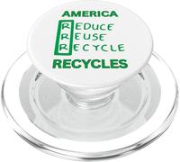 America Recycles Earth Friendly Cute Character Design PopSockets PopGrip for MagSafe