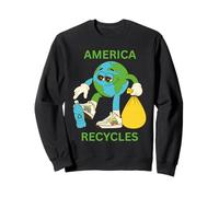 America Recycles Earth Friendly Cute Character Design Sweatshirt