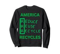 America Recycles Earth Friendly Cute Character Design Sweatshirt