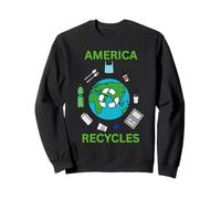 America Recycles Earth Friendly Cute Character Design Sweatshirt