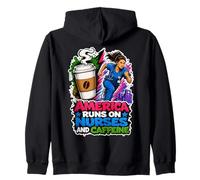 America Runs On Nurses And Caffeine Zip Hoodie