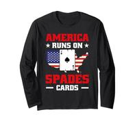America Runs On Spades Cards USA Flag America Long Sleeve T-Shirt