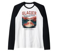 America’s Glacier National Park Landscape Art Raglan Baseball Tee