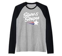 America Stars and Stripes Fourth of July tee Cute Patriotic Raglan Baseball Tee
