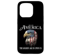 America The Golden Age Patriotic USA Vintage Eagle & Flag Case for iPhone 15 Pro