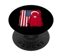 America Turkey Half Flag Turkiye American Turkish Heritage PopSockets Adhesive PopGrip