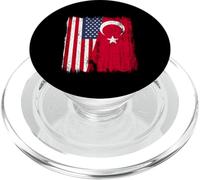 America Turkey Half Flag Turkiye American Turkish Heritage PopSockets PopGrip for MagSafe