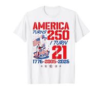 America Turns 250 I Turn 21 250th Anniversary 21st Birthday T-Shirt