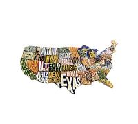America United States 3D States Map Refrigerator Magnet Resin Travel Souvenirs,Handmade Home & Kitchen Decoration USA Fridge Magnet Collection Gift