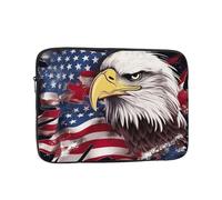 America US Flag Bald Eagle Laptop Case 10 inch, TSA Laptop Sleeve Shockproof Protective Notebook Case Water Resistant Computer Carrying Cover Briefcase Handbags Men Women Computer Bag