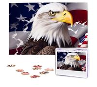 America US Flag Bald Eagle Puzzles 1000 Pieces Personalized Jigsaw Puzzles Photos Puzzle for Adults Challenging Picture Puzzle with storage bag Puzzles for Men Women Home Decor (10.2" x 15")