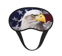 America US Flag Bald Eagle Sleep Mask for Side Sleepers: Blackout Eye Masks for Sleeping - Soft Breathable Soft Eye Shade Cover for Travel - Adjustable Night Blindfold for Men Women Gifts