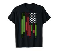 America US Flag Candlestick Chart - Trading Lovers Traders Value Graphic T-Shirt, Men, Black, S