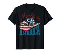 America USA Flag Cowboy Hat 4th of July Patriotic Freedom T-Shirt