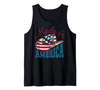 America USA Flag Cowboy Hat 4th of July Patriotic Freedom Tank Top