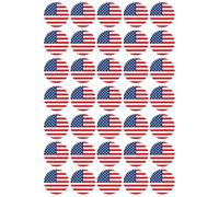 America USA Flag - Edible Cupcake Toppers - Wafer or Icing - American Party Themed Celebration Cake Decorations for Cupcakes, Cookies, Brownies, Muffins & More!