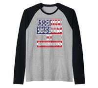 America Was Built By Immigrants Protest Pride Migra USA Flag Raglan Baseball Tee