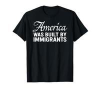 America Was Built By Immigrants Protest Pride Migra USA Flag T-Shirt