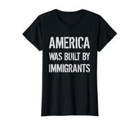America was Built BY Immigrants - Refugee Rights Value Graphic T-Shirt, Women, Black, XL