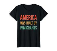 America was Built BY Immigrants - Refugee Rights Value Graphic T-Shirt, Women, Black, XS