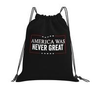 America Was Never Great Unisex Swimming Bags Large Drawstring Bag Portable String Backpack For Travel Sports Picnic