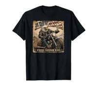 America | Where Freedom Rides | Vintage Eagle Biker T-Shirt