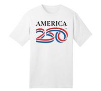 America250 Official Classic White 100% Cotton Tee 5.4oz, White | Commemorative Apparel for America’s 250th Anniversary, White, L