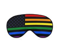 AmericaLGBT Gay Pride Rainbow Flag Sleep Mask Soft Blindfold Portable Eye Mask with Adjustable Strap for Men Women