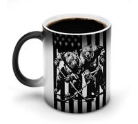 Americam Flag Hockey California Bears Cute Coffee Cup with Handle Hot Changing Graphic Ceramic Travel Mug