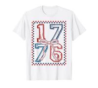 American 1776 Coquette Bow Patriotic Flag Happy 4th Of July T-Shirt