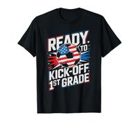 American 1st Grade Soccer Teacher Happy Cutest Bees US Flag Value Graphic T-Shirt