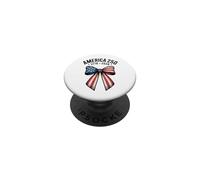 American 250 Coquette Bow Patriotic USA Flag 4th of July PopSockets Adhesive PopGrip