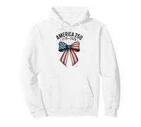 American 250 Coquette Bow Patriotic USA Flag 4th of July Pullover Hoodie