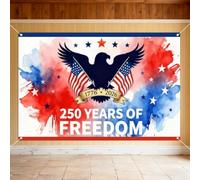 American 250 Years of Freedom Backdrop 3.6 x 6 Ft 1776-2026 American 250 Birthday Decoration 250th U.S. Independence Anniversary Background for Independence Day 4th of July Patriotic Decor