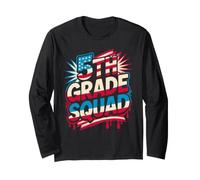 American 5th Grade Squad Teacher Happy Cutest Bees 250 Years Long Sleeve T-Shirt