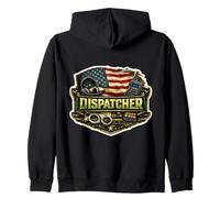 American 911 Emergency Dispatcher First Responders Patriot Zip Hoodie
