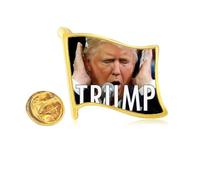 American Against Great Angry Image Golden Metal Flag Lapel Pin Badge