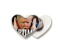 American Against Great Angry Image Heart Metal Pin Brooch Clip Love